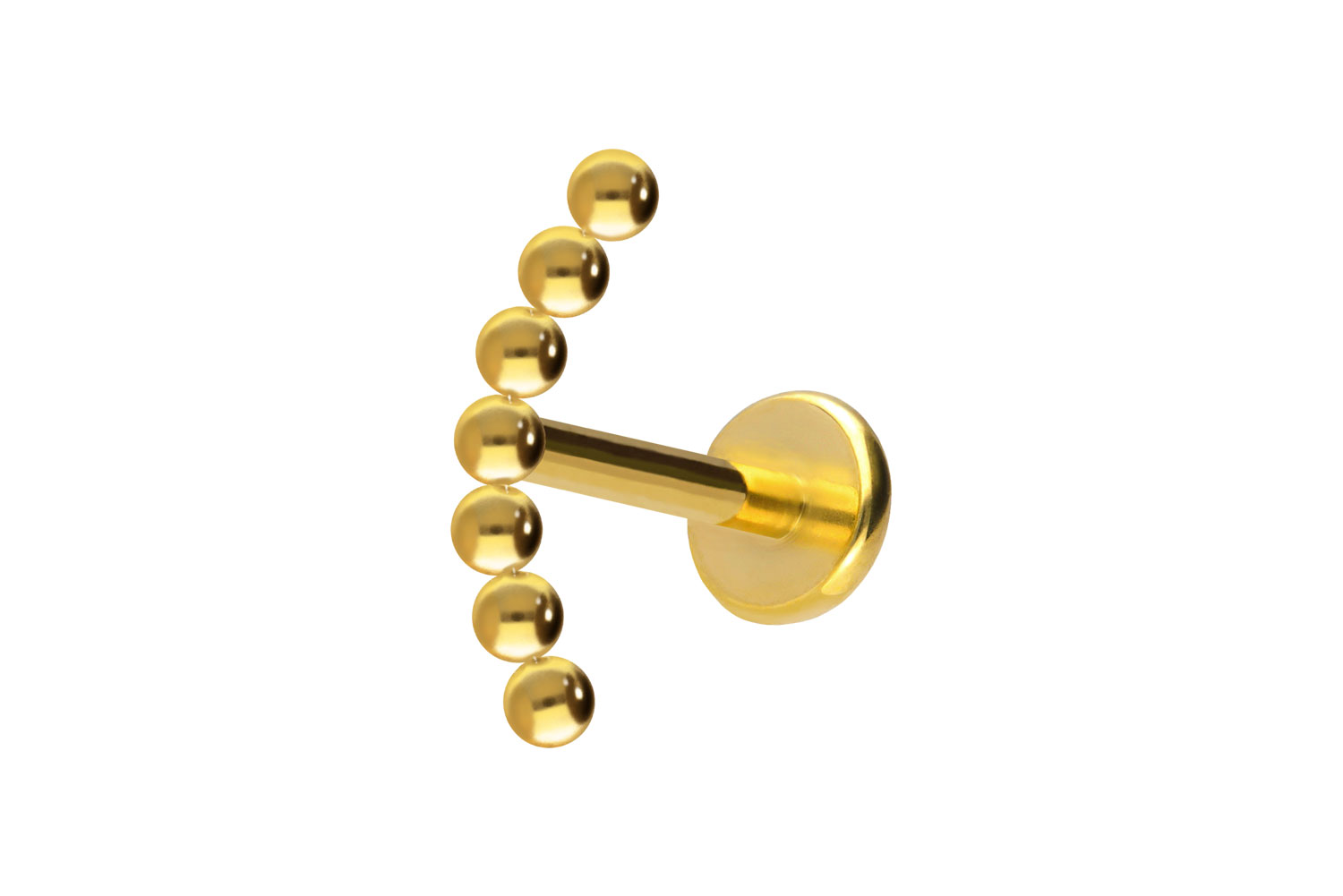 Titan Labret Piercing mit Push Fit 7 KUGELN